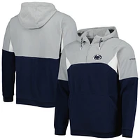 Men's Columbia Navy Penn State Nittany Lions Lodge Quarter-Zip Hoodie