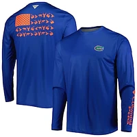 Men's Columbia Royal Florida Gators Terminal Shot Omni-Shade Omni-Wick Long Sleeve T-Shirt