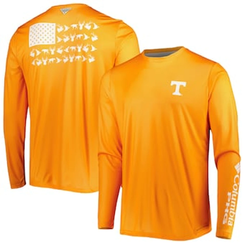 Men's Columbia Tennessee Orange Volunteers Terminal Shot Omni-Shade Omni-Wick Long Sleeve T-Shirt