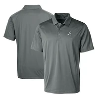 Men's Cutter & Buck Steel Atlanta Braves Prospect Textured Stretch Big Tall Polo