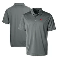 Men's Cutter & Buck Steel Philadelphia Phillies Prospect Textured Stretch Big Tall Polo