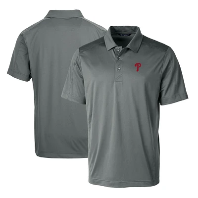 Men's Cutter & Buck Steel Philadelphia Phillies Prospect Textured Stretch Big Tall Polo