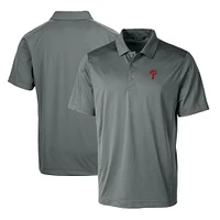 Men's Cutter & Buck Steel Philadelphia Phillies Prospect Textured Stretch Big Tall Polo