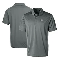 Men's Cutter & Buck Steel New York Yankees Prospect Textured Stretch Big Tall Polo
