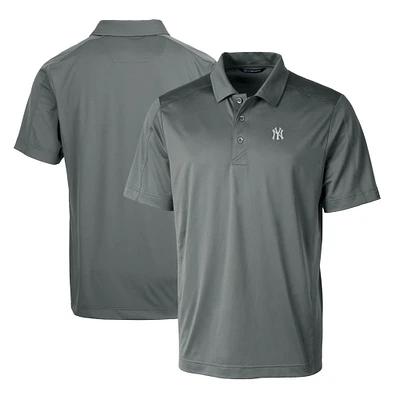 Men's Cutter & Buck Steel New York Yankees Prospect Textured Stretch Big Tall Polo