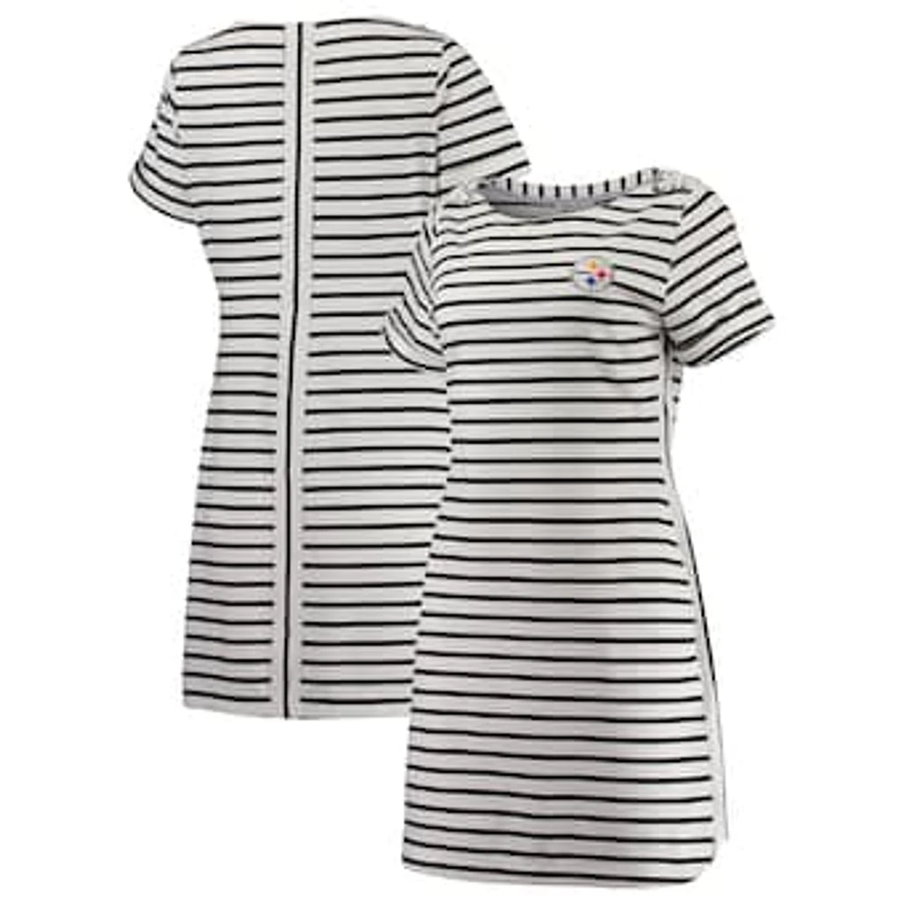 Women's Tommy Bahama White Pittsburgh Steelers Tri-Blend Jovanna Striped Dress