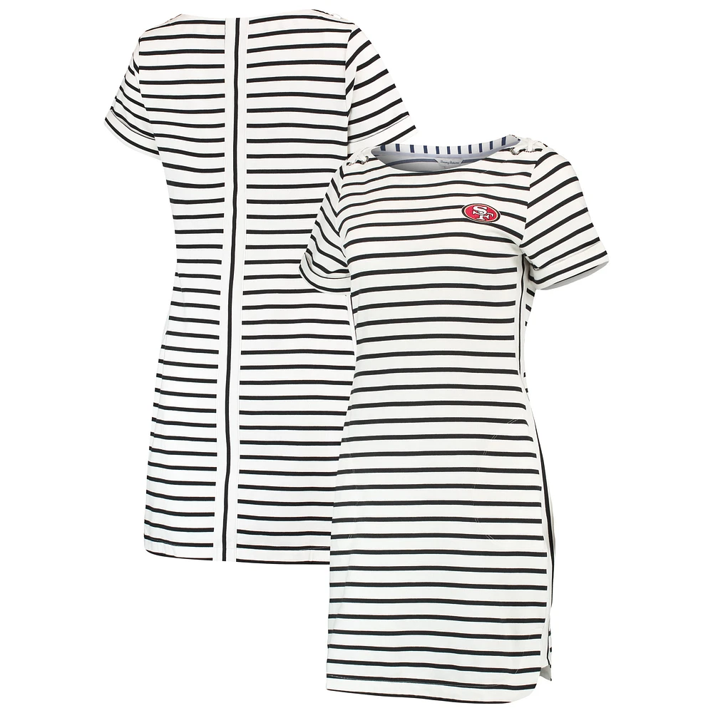 Women's Tommy Bahama White San Francisco 49ers Tri-Blend Jovanna Striped Dress