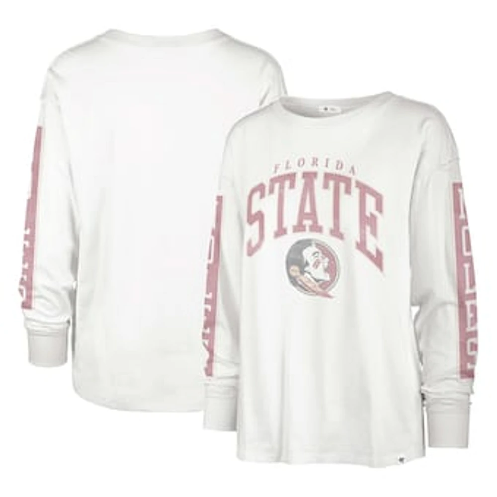 Women's '47 Cream Florida State Seminoles Statement SOA 3-Hit Long Sleeve T-Shirt