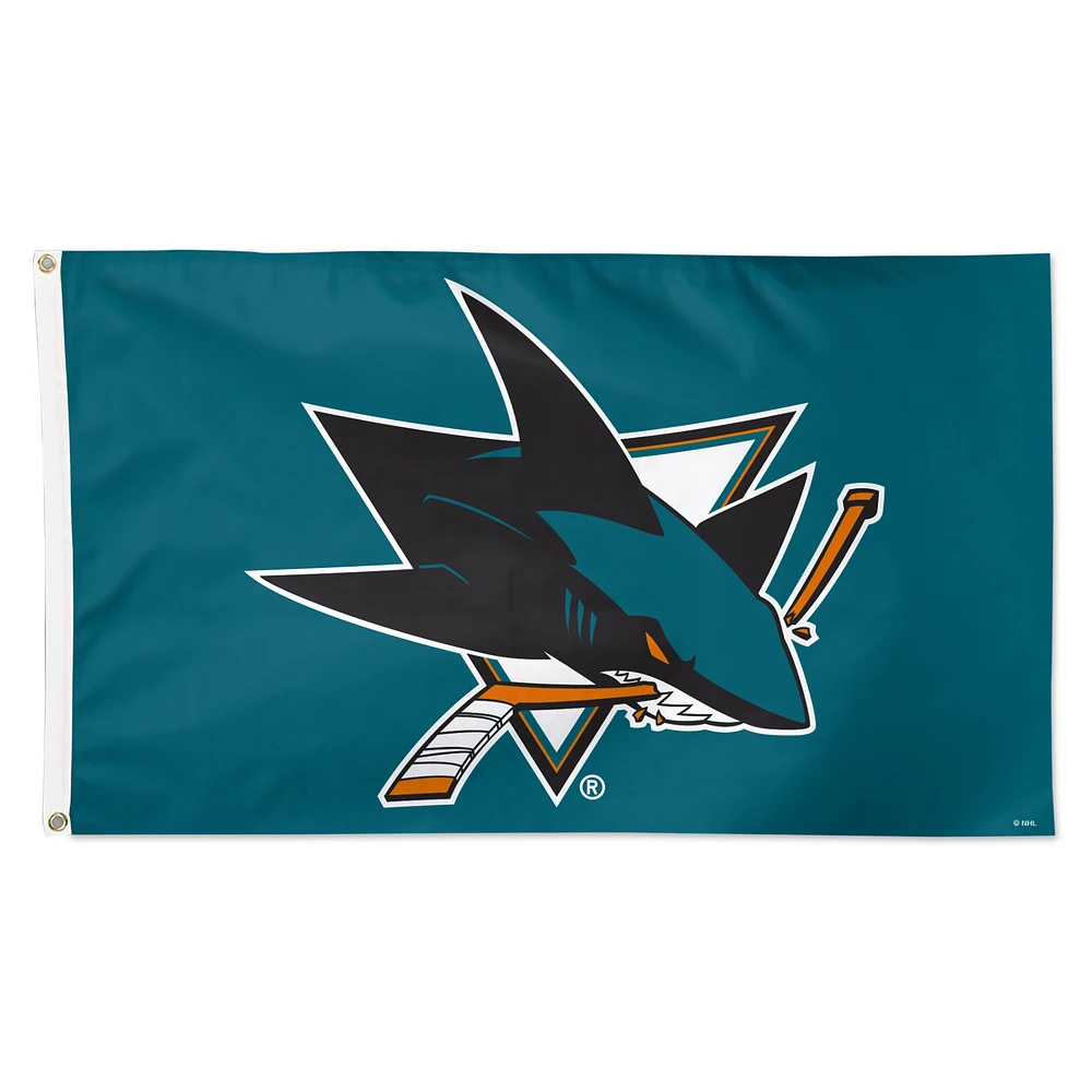 WinCraft San Jose Sharks 3' x 5' Primary Logo Single-Sided Flag