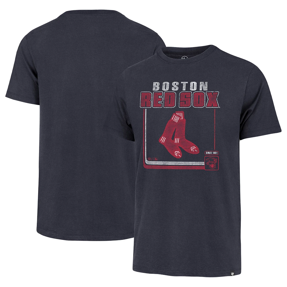 Men's '47  Navy Boston Red Sox Cooperstown Collection Borderline Franklin T-Shirt