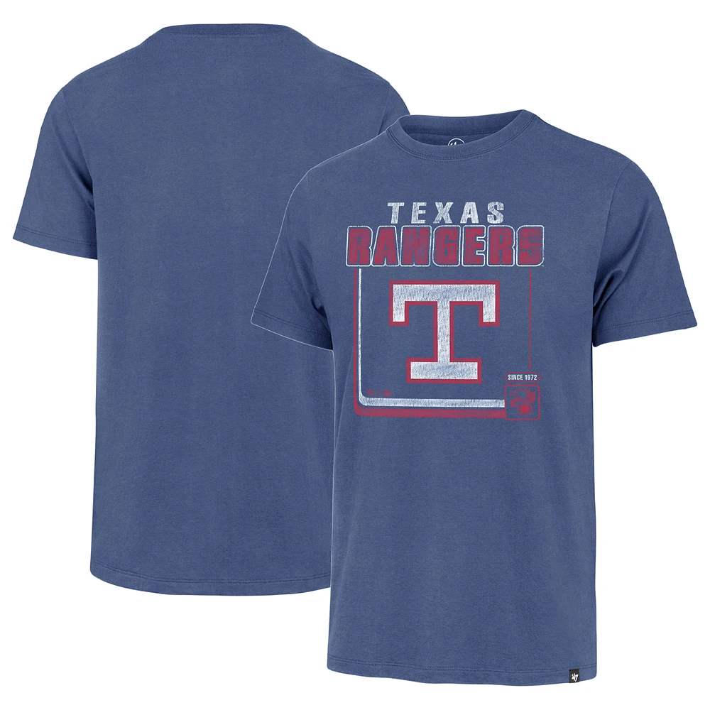 Men's '47  Royal Texas Rangers Cooperstown Collection Borderline Franklin T-Shirt