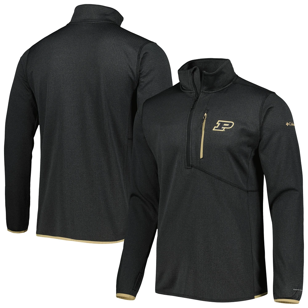 Men's Columbia Black Purdue Boilermakers Park View Omni-Wick Half-Zip Top