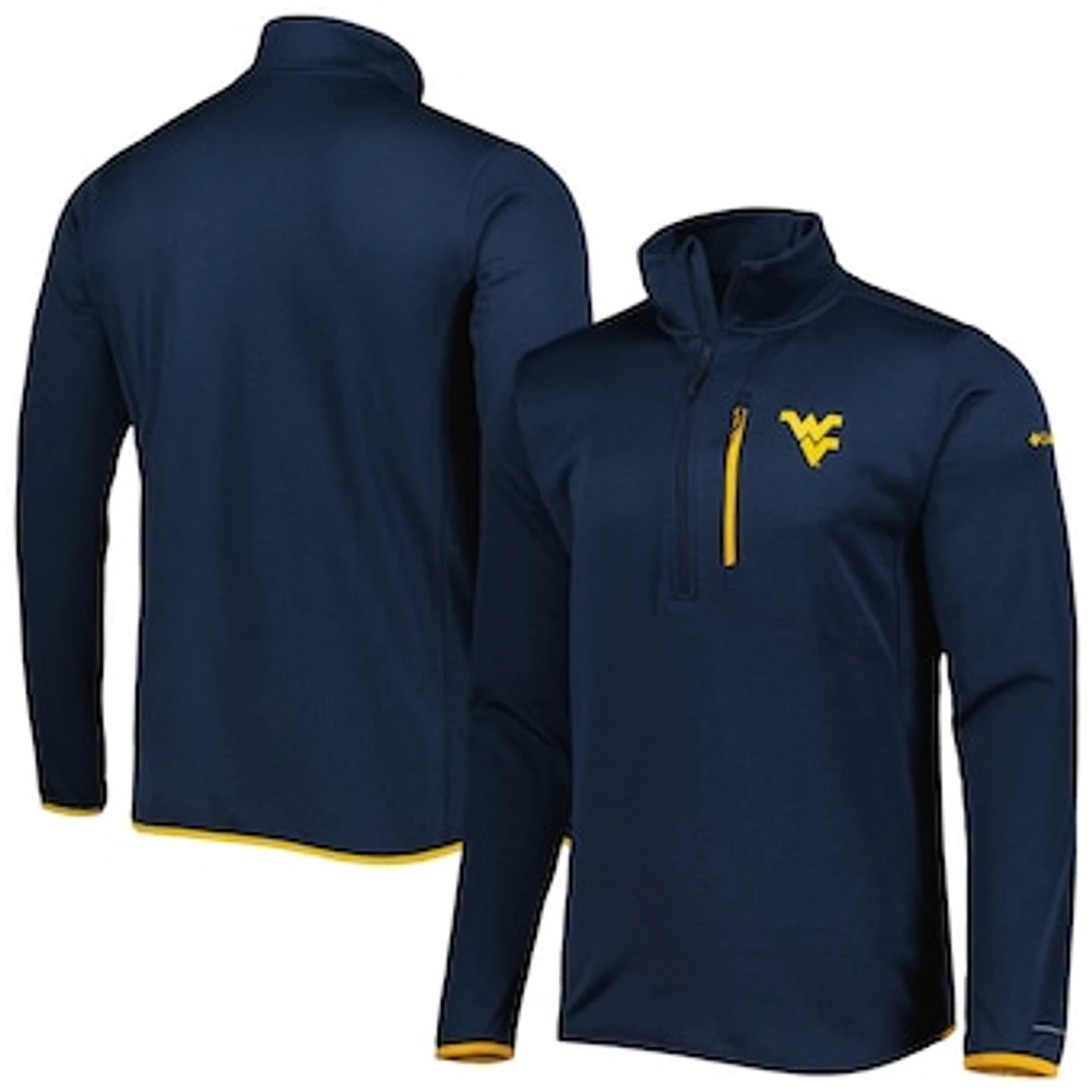 Men's Columbia Navy West Virginia Mountaineers Park View Omni-Wick Half-Zip Top