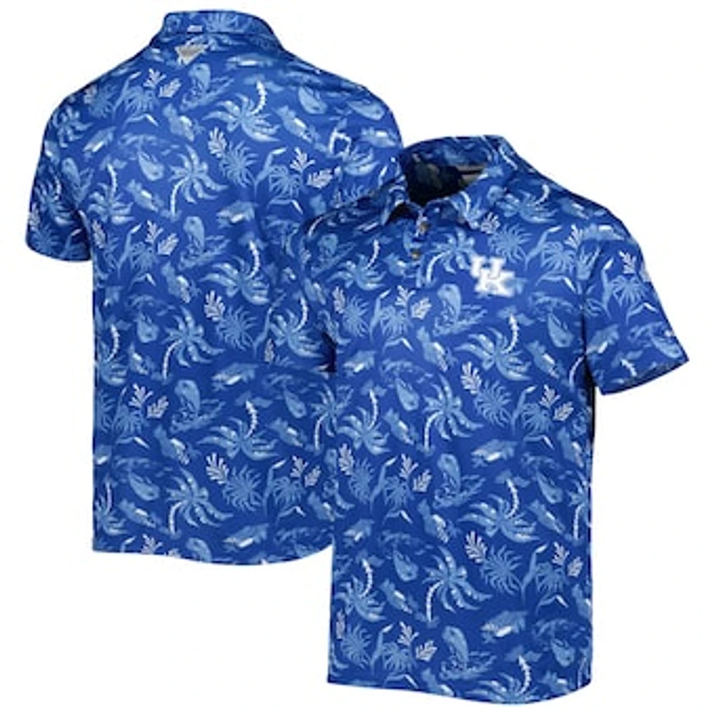 Men's Columbia Royal Kentucky Wildcats Super Terminal Tackle Omni-Shade Polo