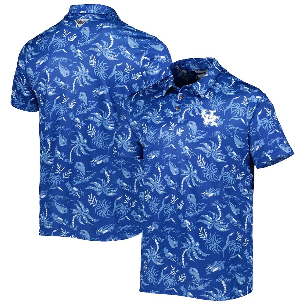 Men's Columbia Royal Kentucky Wildcats Super Terminal Tackle Omni-Shade Polo