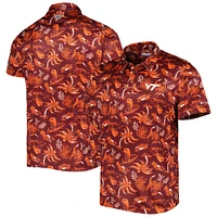 Men's Columbia Maroon Virginia Tech Hokies Super Terminal Tackle Omni-Shade Polo