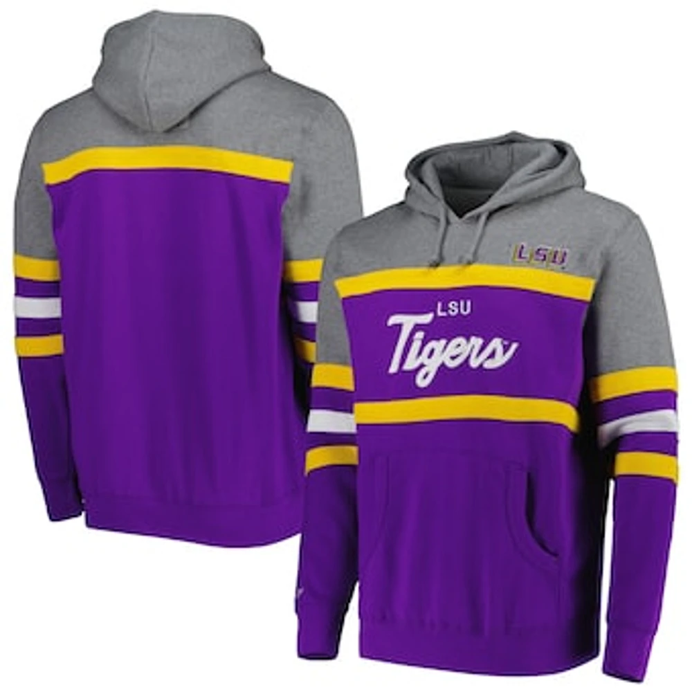 Men's Mitchell & Ness Purple LSU Tigers Head Coach Pullover Hoodie