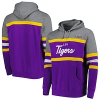 Men's Mitchell & Ness Purple LSU Tigers Head Coach Pullover Hoodie