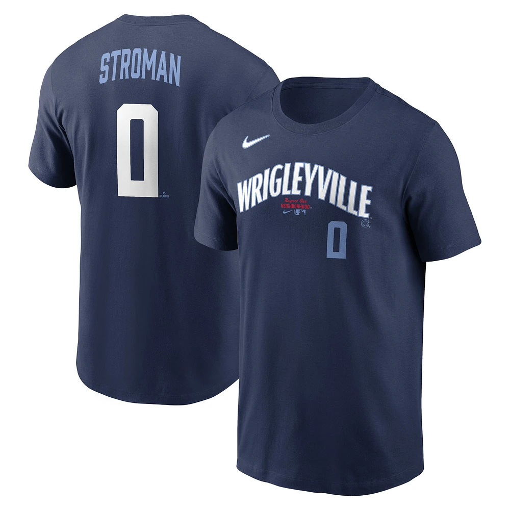 Men's Nike Marcus Stroman Navy Chicago Cubs City Connect Name & Number T-Shirt