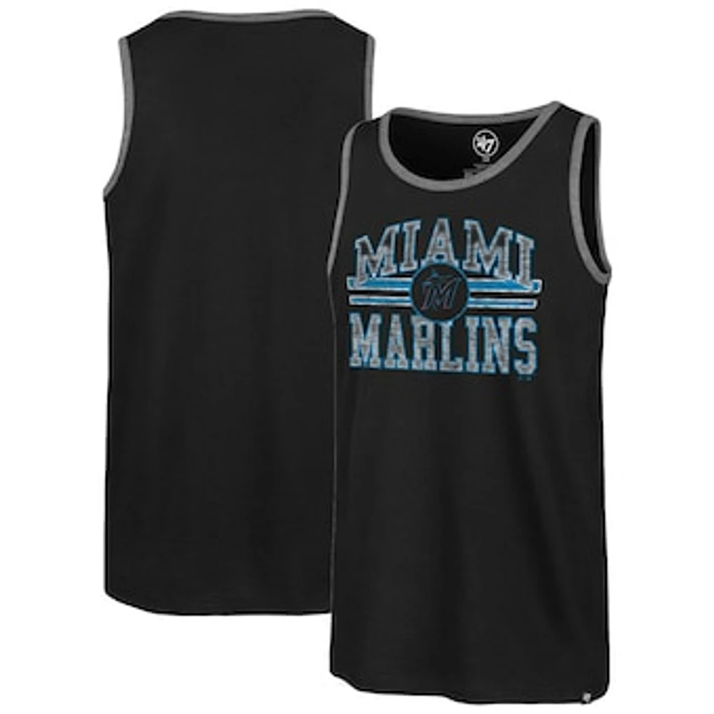 Men's '47 Black Miami Marlins Winger Franklin Tank Top