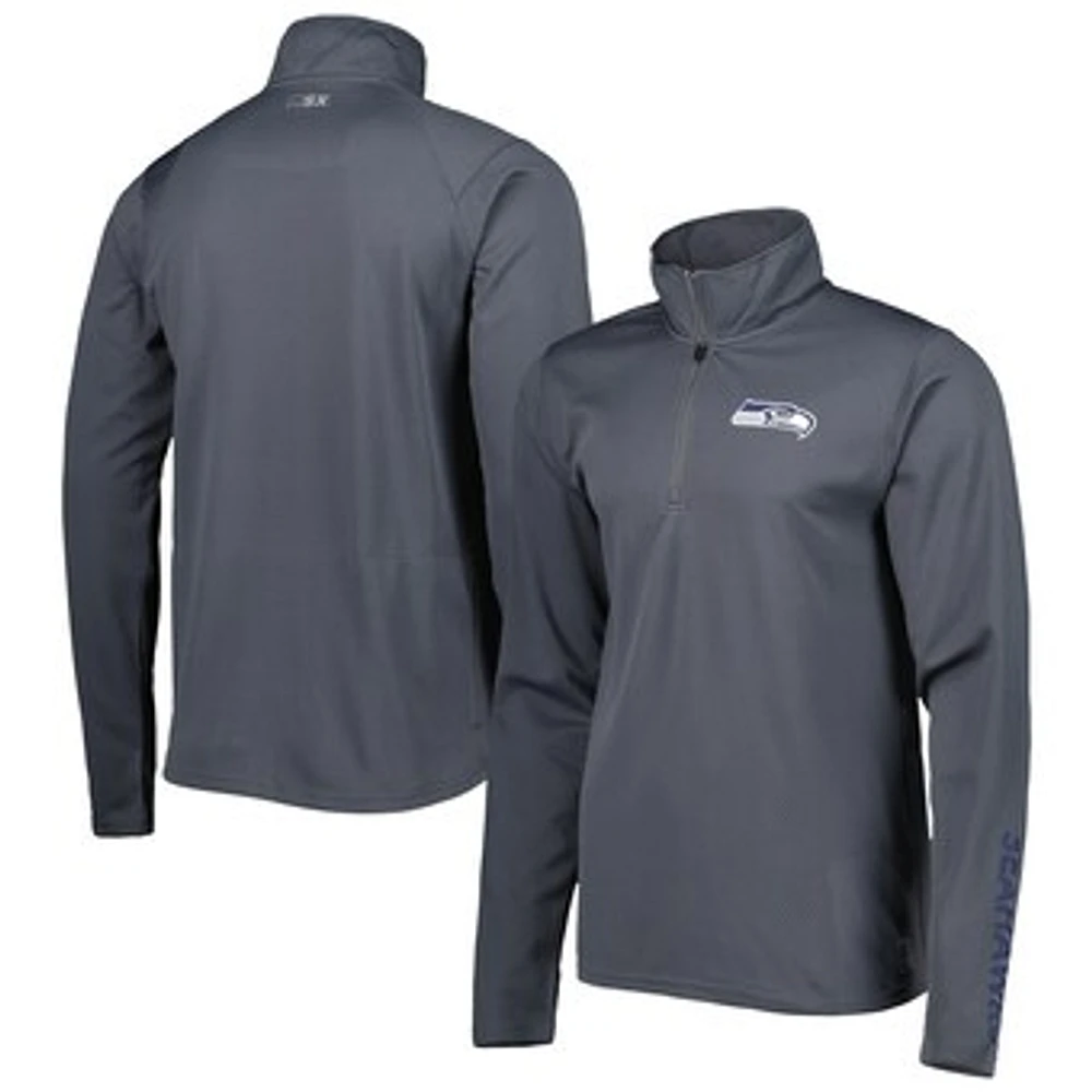 Men's MSX by Michael Strahan Charcoal Seattle Seahawks Half-Zip Hoodie