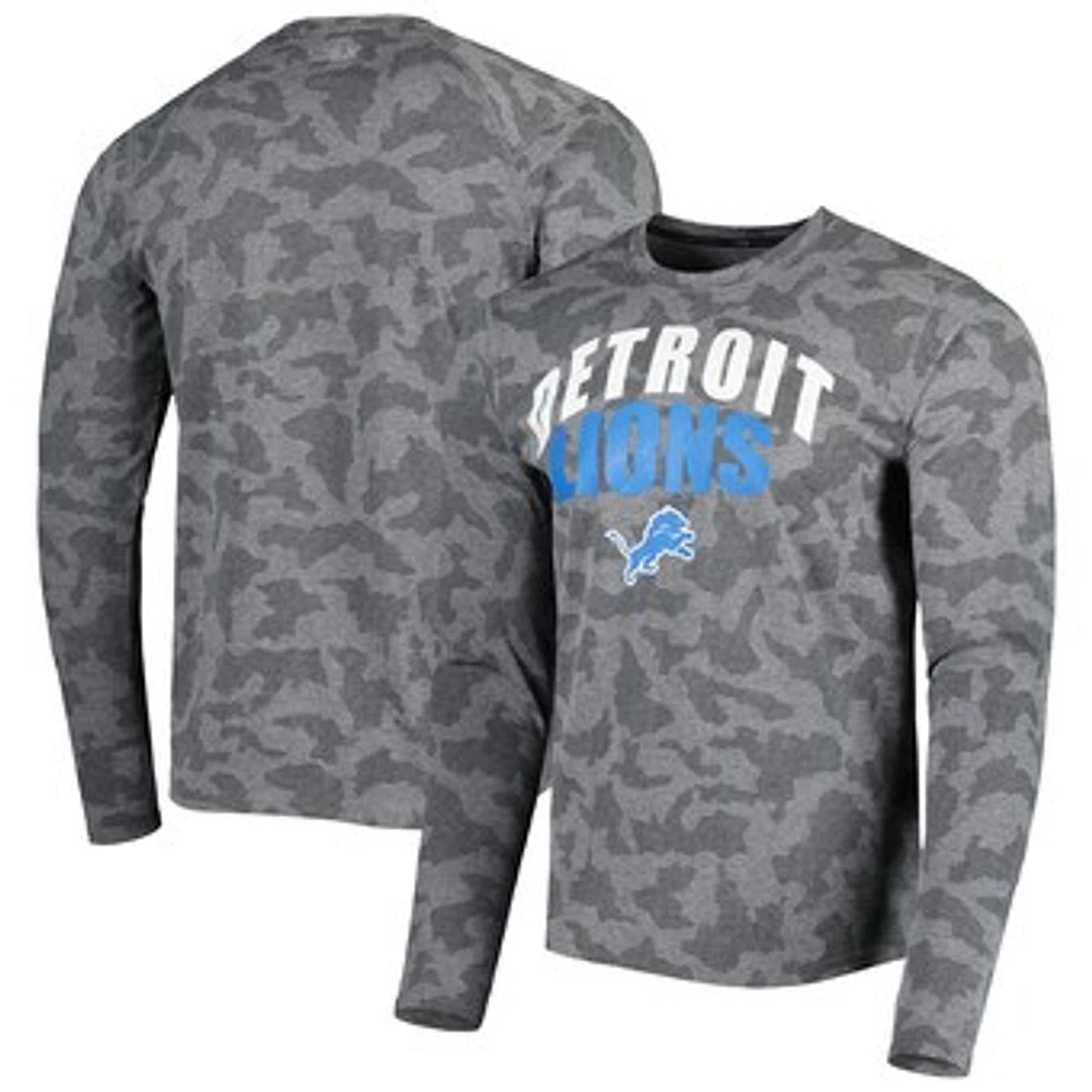 Men's MSX by Michael Strahan Black Detroit Lions Performance Camo Long Sleeve T-Shirt