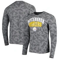 Men's MSX by Michael Strahan Black Pittsburgh Steelers Performance Camo Long Sleeve T-Shirt