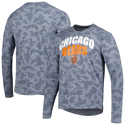 Men's MSX by Michael Strahan Navy Chicago Bears Performance Camo Long Sleeve T-Shirt