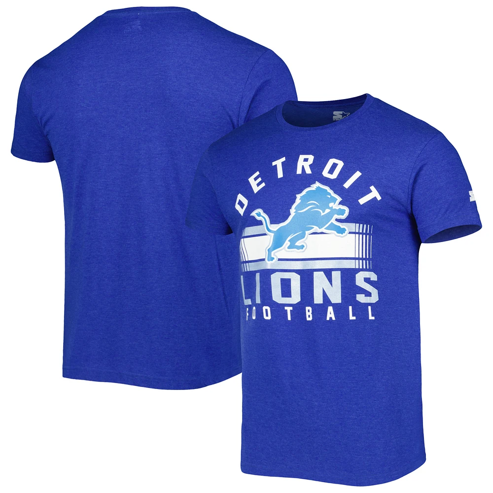 Men's Starter Heathered Blue Detroit Lions Prime Time T-Shirt