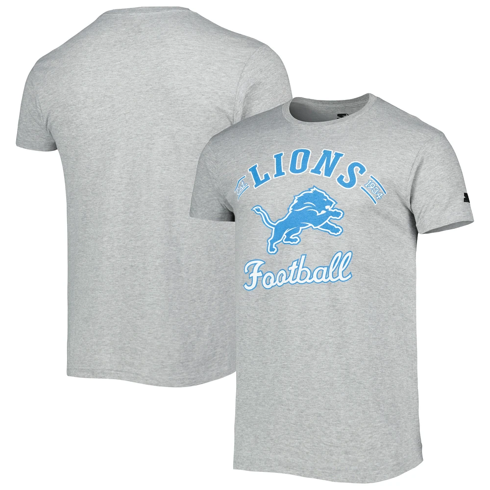 Men's Starter Heathered Gray Detroit Lions Prime Time T-Shirt