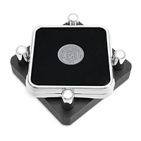 Nichols College Bison Silver 2-Piece Square Coaster Set
