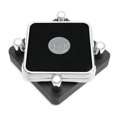 Nichols College Bison Silver 2-Piece Square Coaster Set