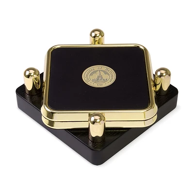 UBalt Bees Gold 2-Piece Square Coaster Set