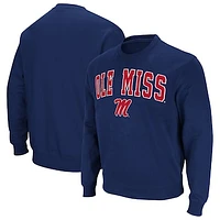 Men's Colosseum Navy Ole Miss Rebels Arch & Logo Pullover Sweatshirt