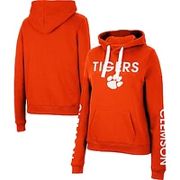 Women's Colosseum Orange Clemson Tigers 3-Hit Pullover Sweatshirt