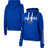 Women's Colosseum Royal Florida Gators 3-Hit Pullover Sweatshirt