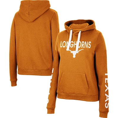 Women's Colosseum Texas Orange Texas Longhorns 3-Hit Pullover Sweatshirt