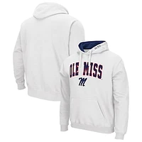 Men's Colosseum White Ole Miss Rebels Arch & Logo 3.0 Pullover Hoodie