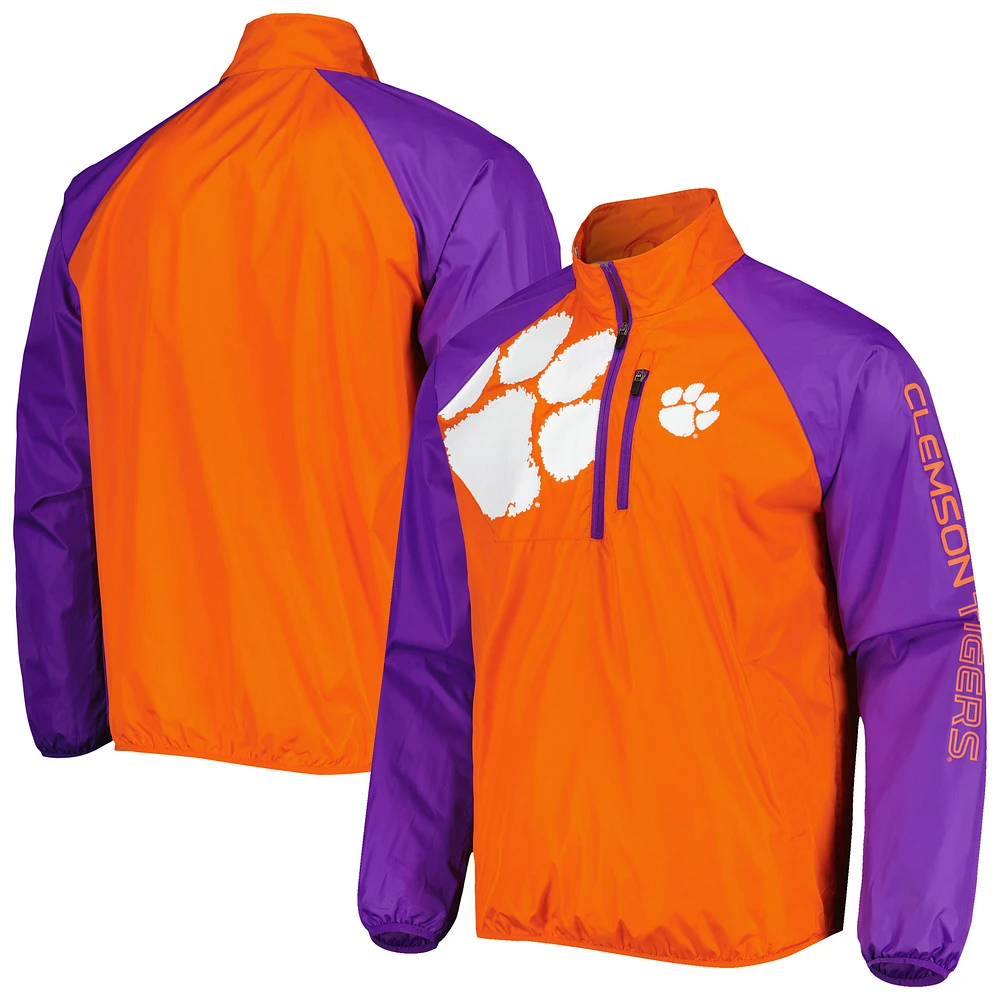 Men's G-III Sports by Carl Banks Orange Clemson Tigers Point Guard Raglan Half-Zip Jacket