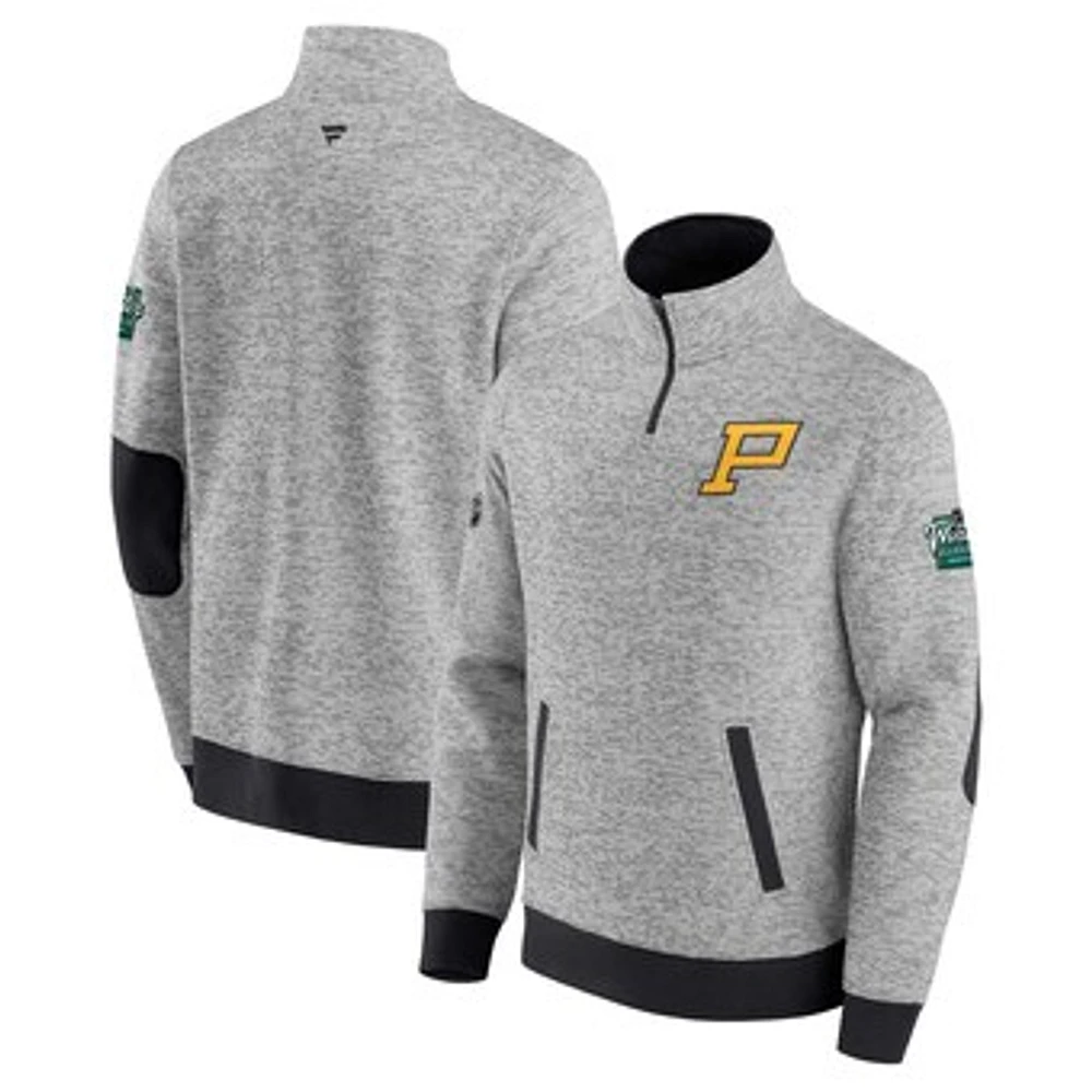 Men's Fanatics Gray Pittsburgh Penguins 2023 NHL Winter Classic Authentic Pro Quarter-Zip Top