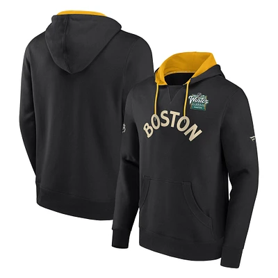 Men's Fanatics Black Boston Bruins 2023 NHL Winter Classic Authentic Pro Pullover Hoodie