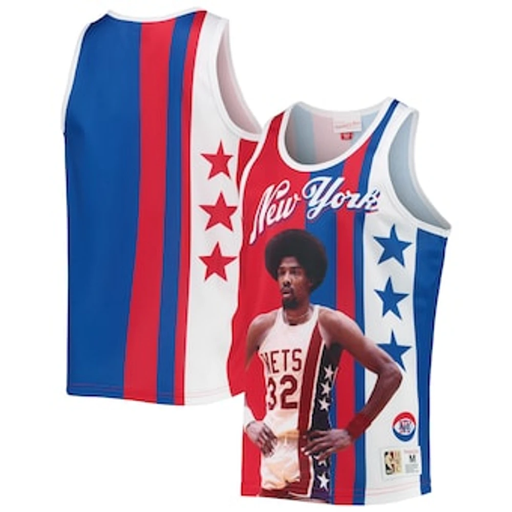 Men's Mitchell & Ness Julius Erving Blue/Red New York Nets Sublimated Player Tank Top