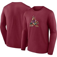 Men's Fanatics Garnet Arizona Coyotes Primary Logo Long Sleeve T-Shirt