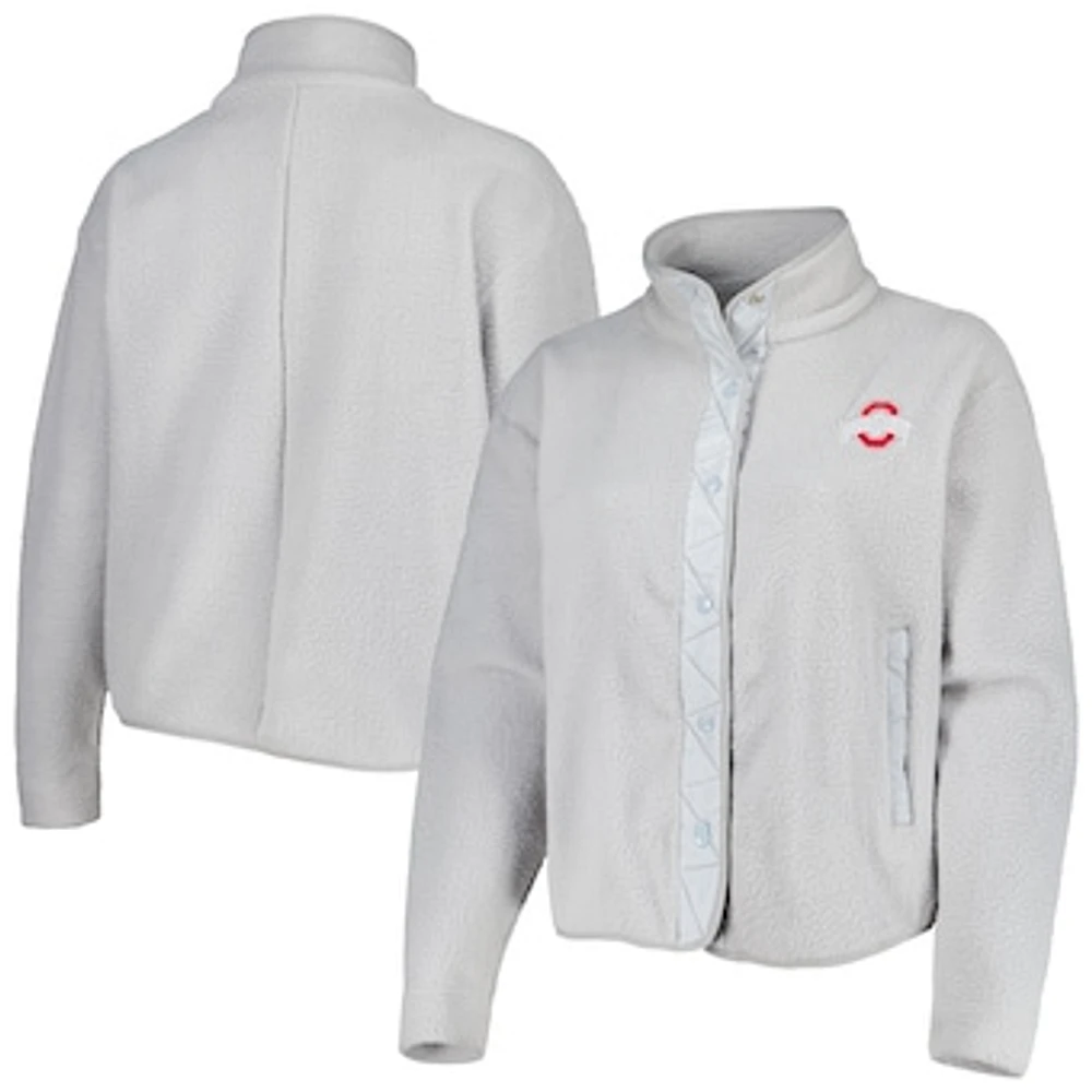 Women's Gray Ohio State Buckeyes Wheelhouse Sherpa Full-Snap Jacket