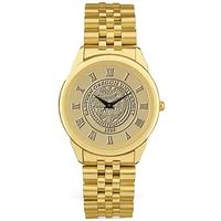 Men's Gold Eastern Oregon Mountaineers Medallion Rolled Link Bracelet Wristwatch