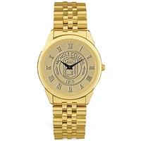 Men's Gold Nichols College Bison Medallion Rolled Link Bracelet Wristwatch