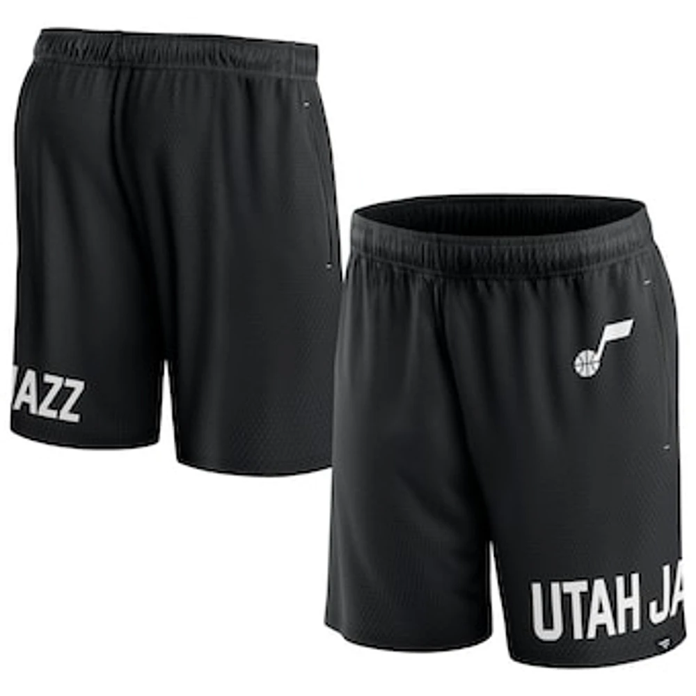 Men's Fanatics Black Utah Jazz Free Throw Mesh Shorts