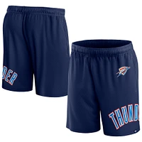 Men's Fanatics Navy Oklahoma City Thunder Free Throw Mesh Shorts