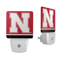 Nebraska Huskers Logo Stripe Design Nightlight 2-Pack