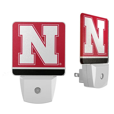 Nebraska Huskers Logo Stripe Design Nightlight 2-Pack
